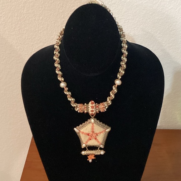Jewelry - Elegant Beaded Necklace with Star Pendant